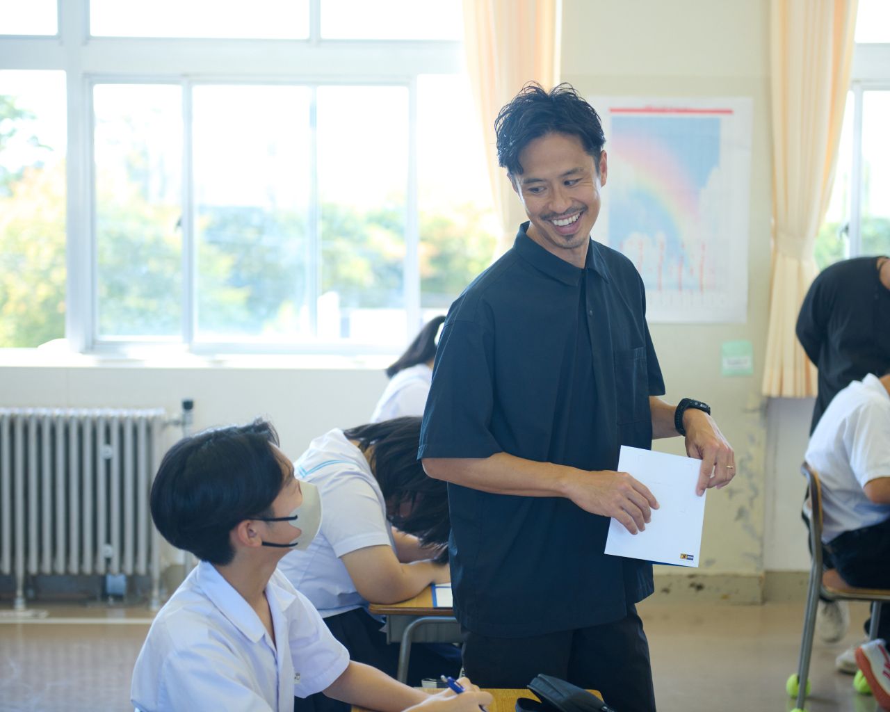 中学生の夢にアドバイスする廣井友信先生