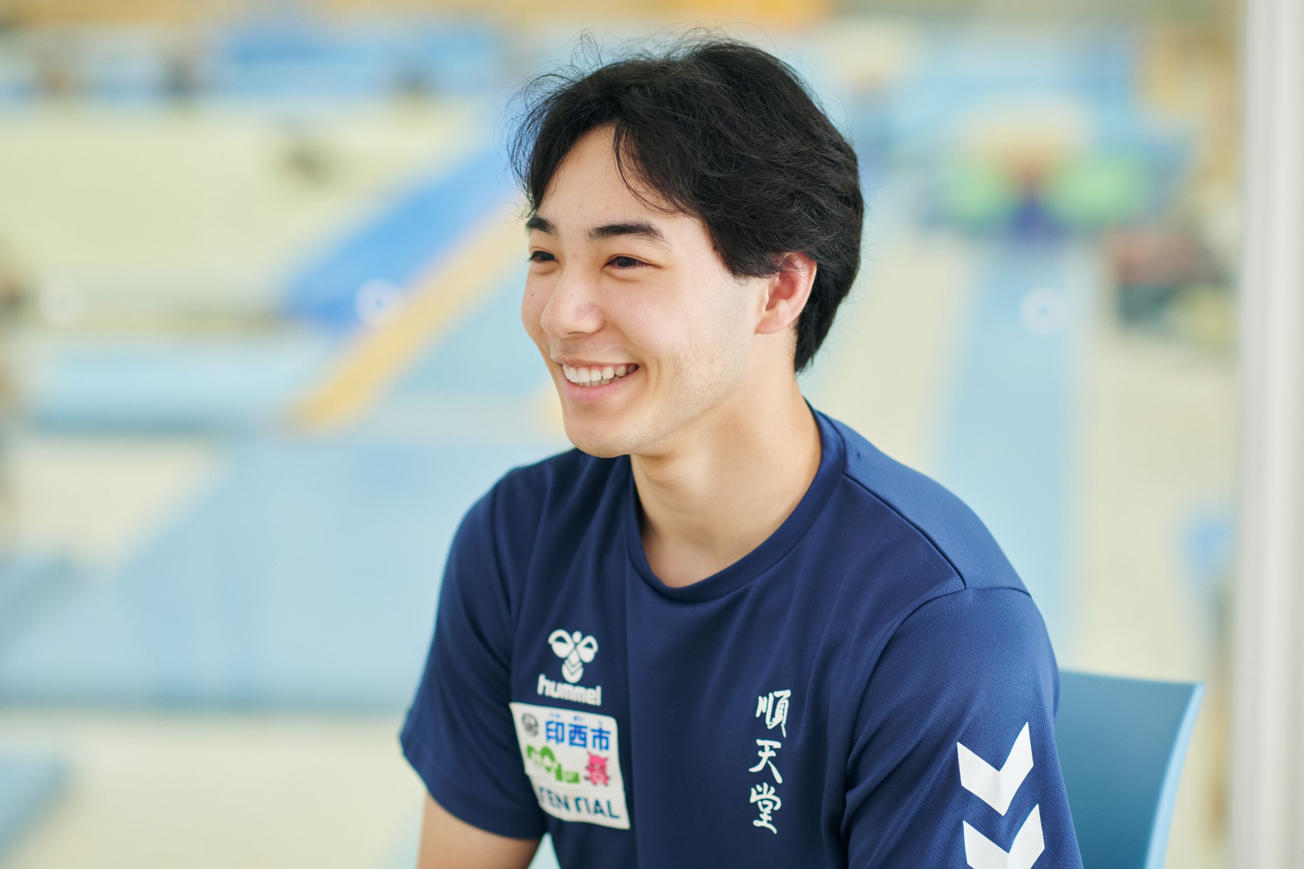 インタビューを受ける谷田雅治選手