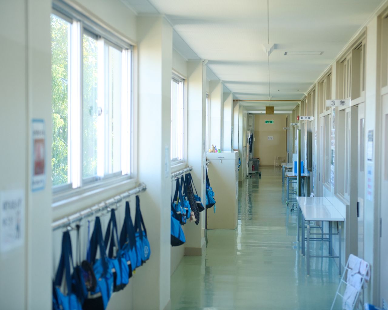 志賀町立富来中学校の廊下