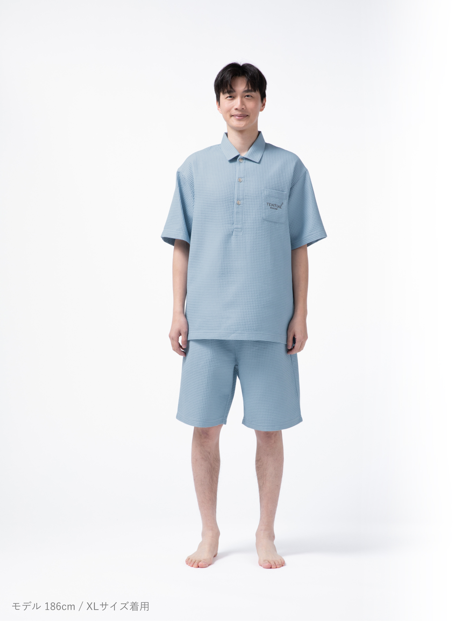 ♡TENTIAL♡BAKUNELadiesTunicSweatOne-piece BAKUNE Waffle Men's 上下セット（半袖シャツ・ショートパンツ）_25SS