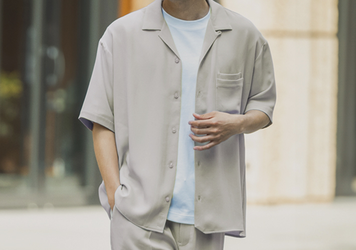 MIGARU Dry Short Sleeve Shirt Open Collar 上下セット（半袖シャツ