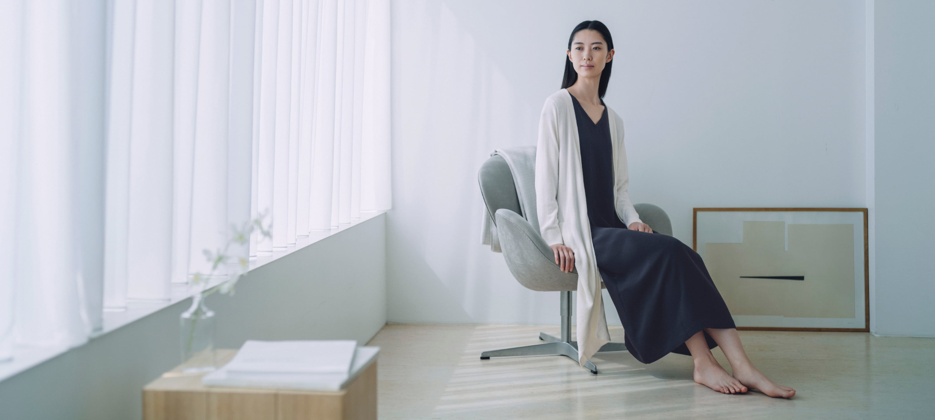 新品✨タバサ　白　ロングカーディガン　ウール100% ロングカーディガン – FACE SANS FARD