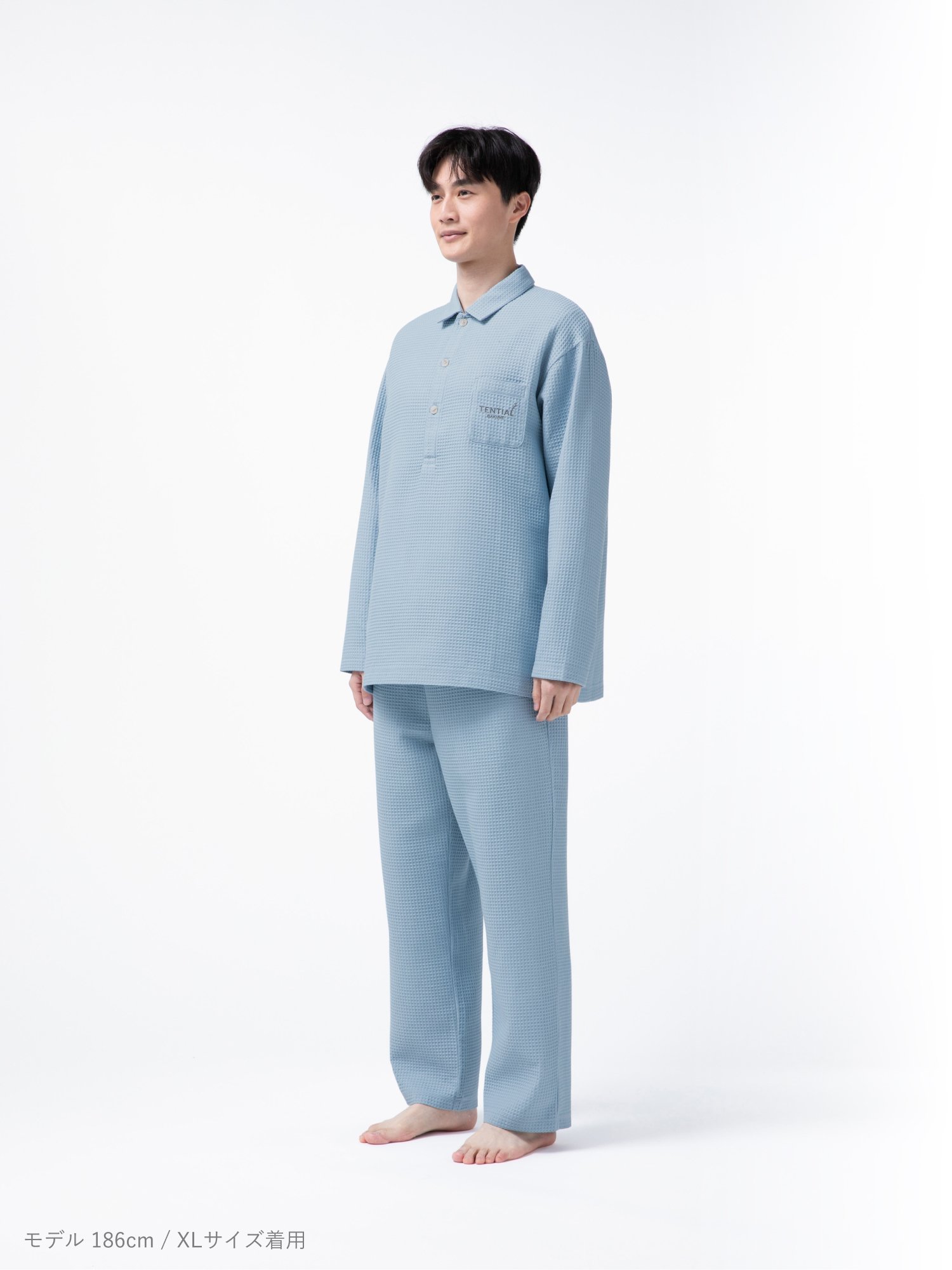 TENTIAL BAKUNE パジャマ長袖シャツ S BAKUNE Pajamas Satin Long Sleeve Shirt（ルームウェア