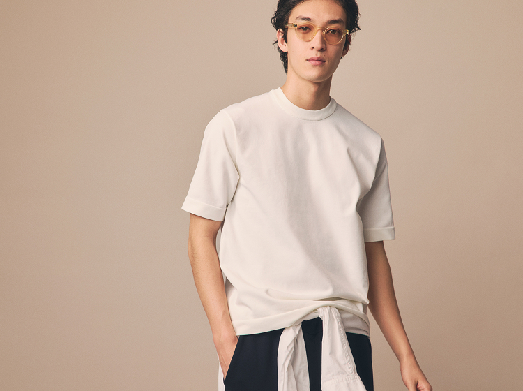 ライトニット】半袖Tシャツ メンズ_上下セット(ロングパンツ