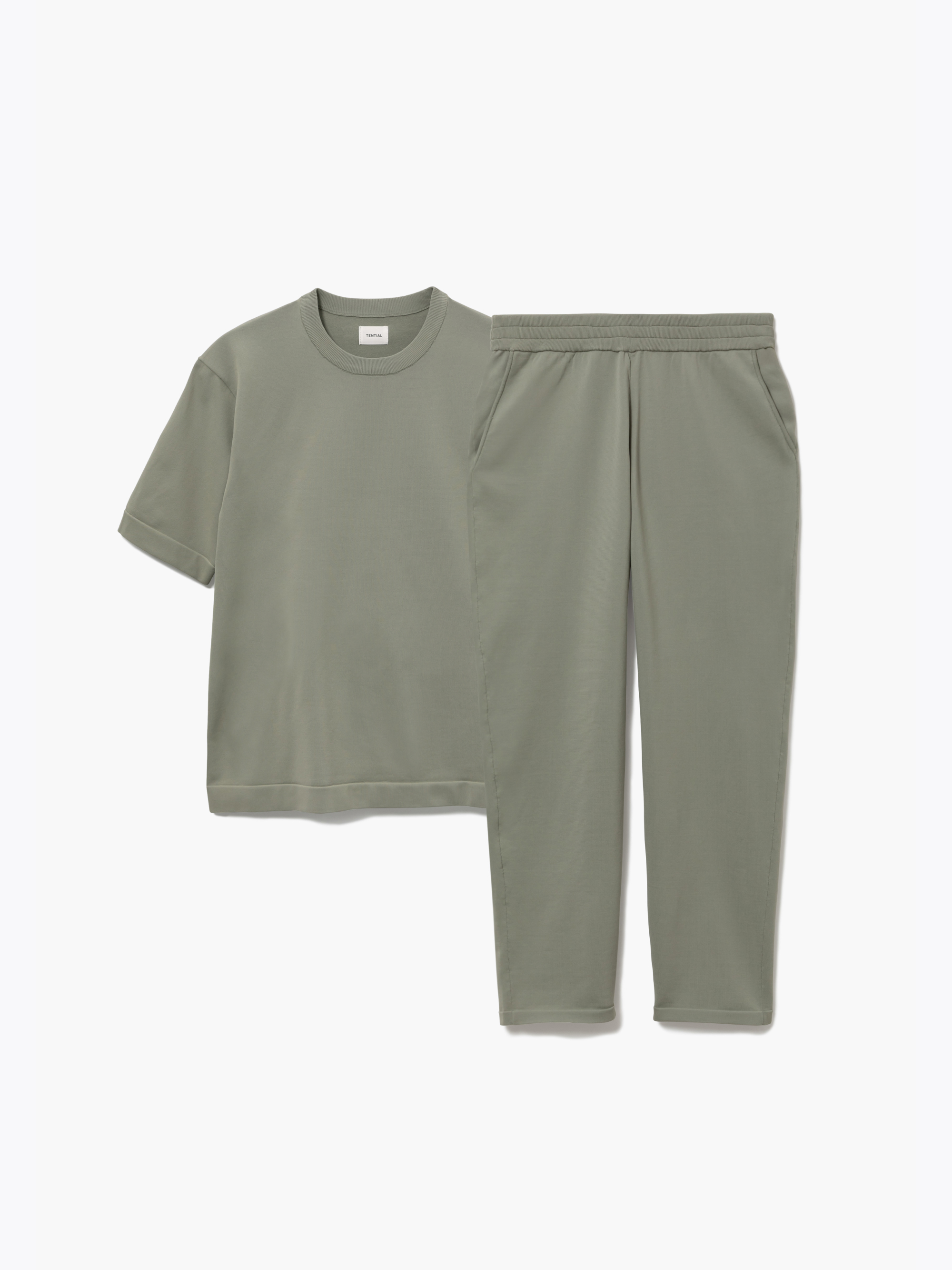 ライトニット】半袖Tシャツ メンズ_上下セット(ロングパンツ