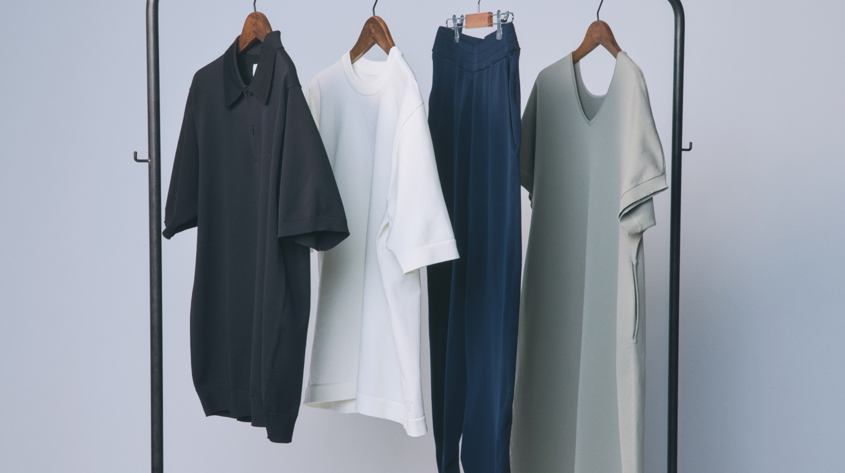 ライトニット】半袖Tシャツ メンズ_上下セット(ロングパンツ