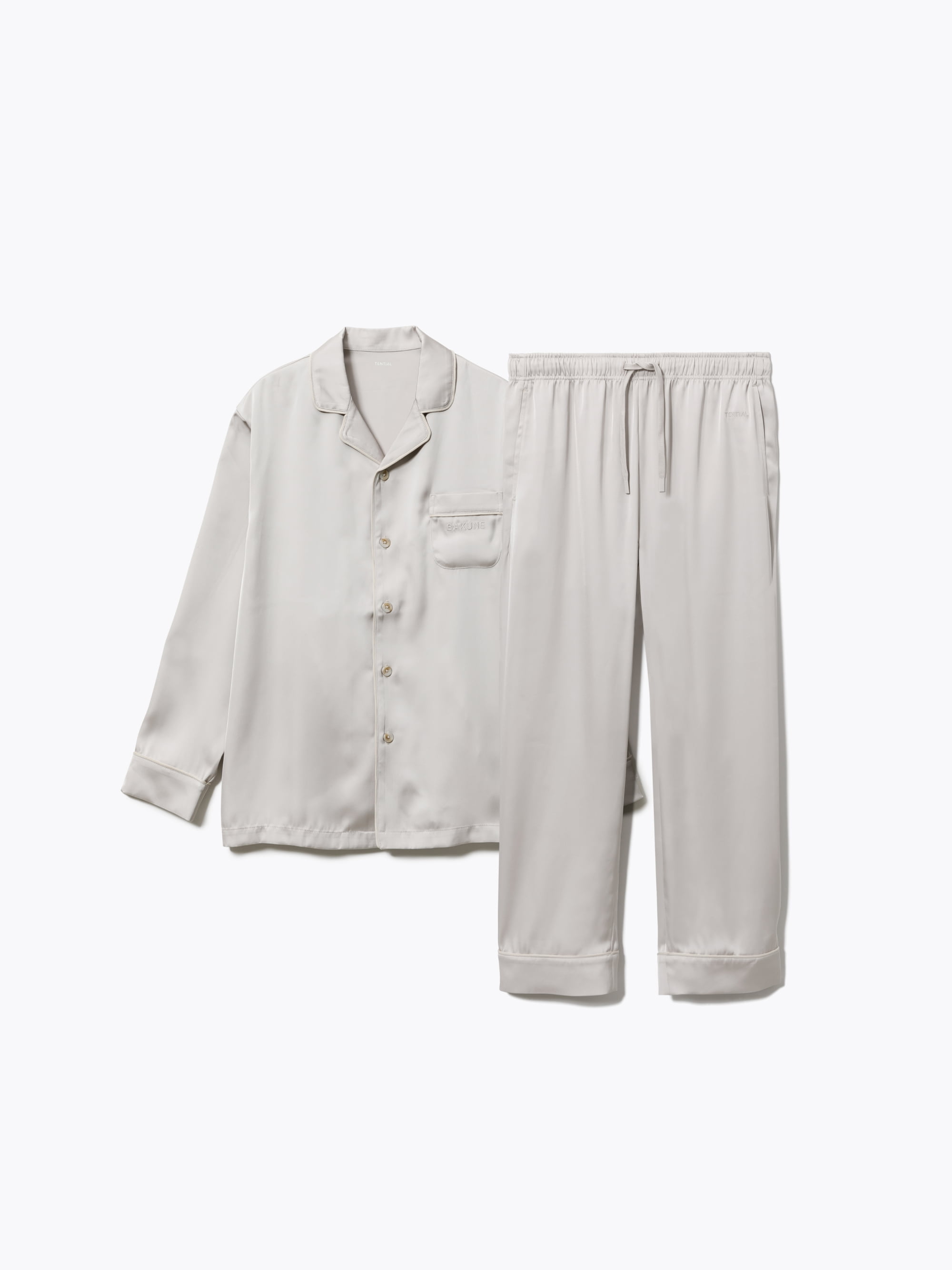 BAKUNE パジャマ サテン / 上下セット（長袖シャツ・ロングパンツ