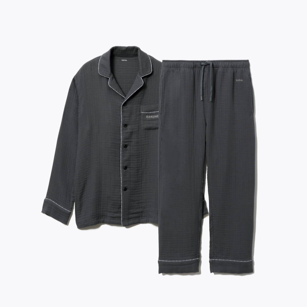 BAKUNE パジャマ サテン / 上下セット（長袖シャツ・ロングパンツ