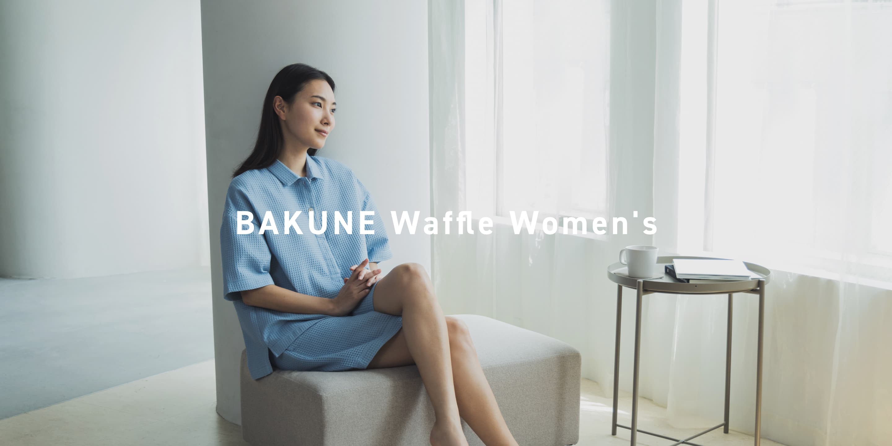 BAKUNE Waffle Women's 上下セット（半袖シャツ・ショートパンツ