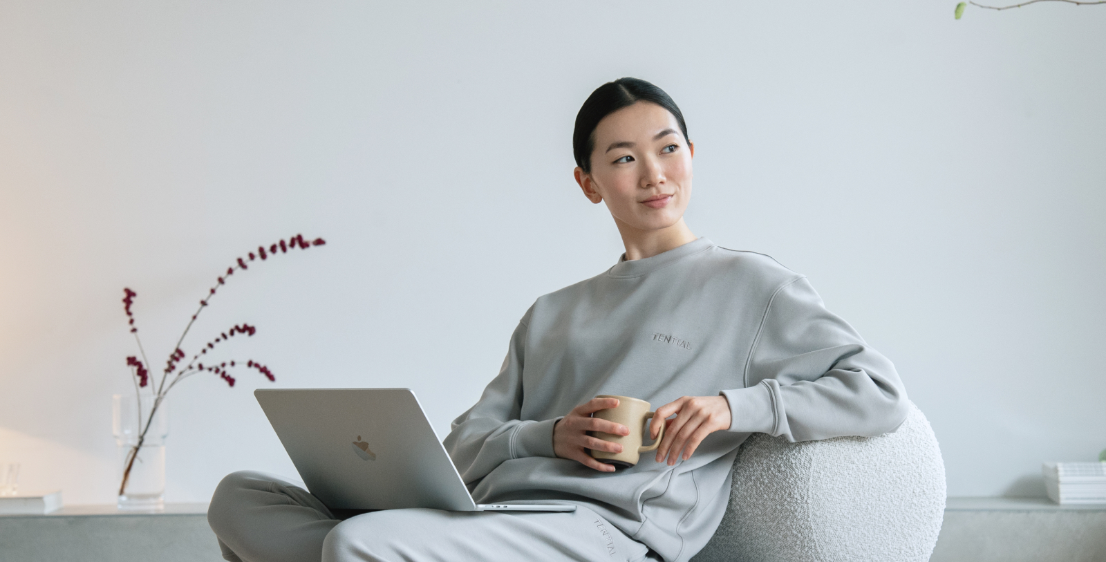 Kapitalパッチワーク クルーネック トレーナ) ソフトストレッチ】クルーネックプルオーバー | TENTIAL[テンシャル