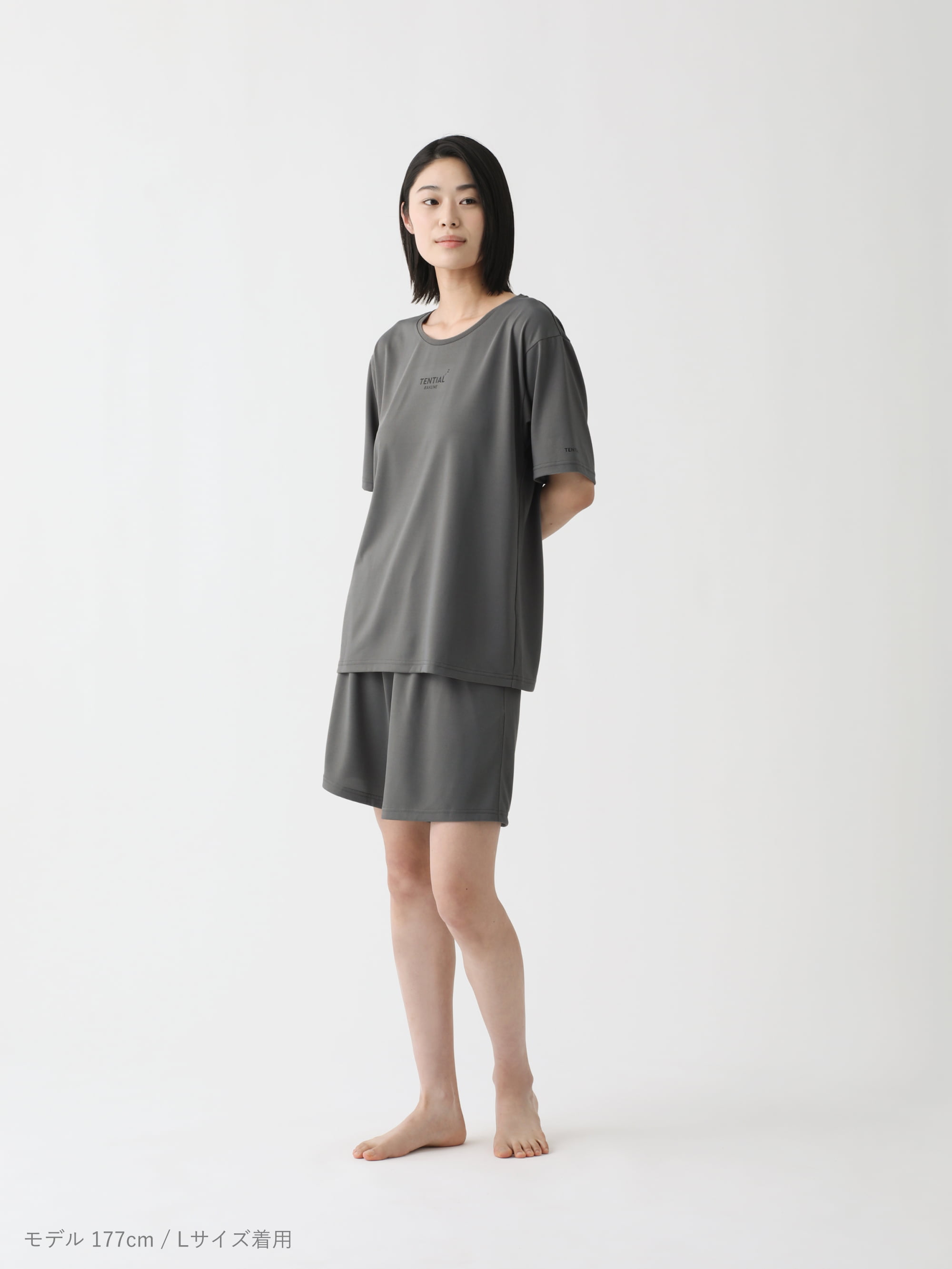 BAKUNE Dry Women's 上下セット Lサイズ Gray BAKUNE Dry Women's 上下セット（半袖Tシャツ・ショートパンツ）_25SS