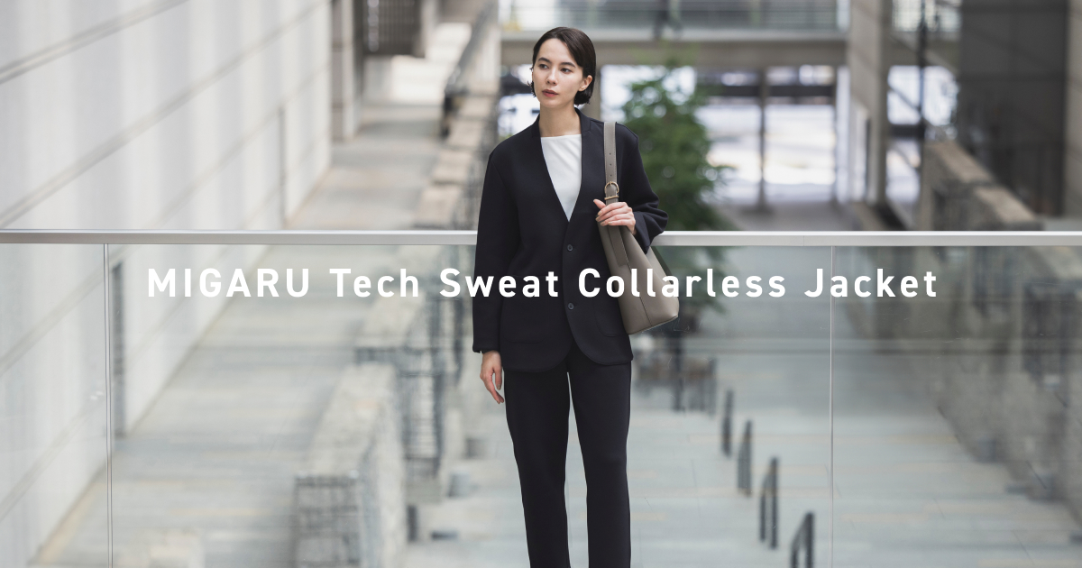 テンシャル　セットアップ Collarless Jacket ブラック　黒　M MIGARU Tech Sweat Collarless Jacket / 上下セット（ノーカラー