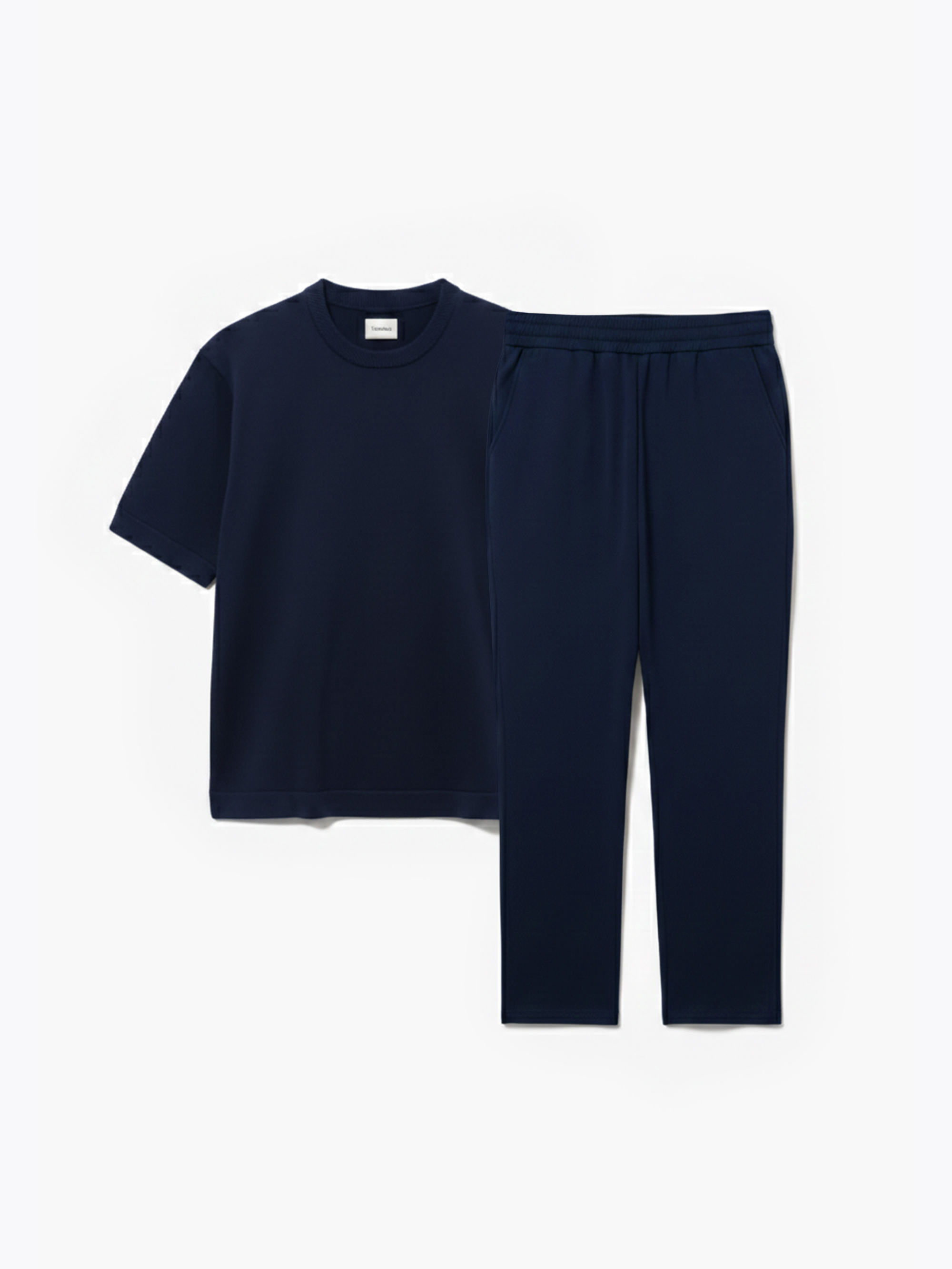 ライトニット】半袖Tシャツ メンズ_上下セット(ロングパンツ