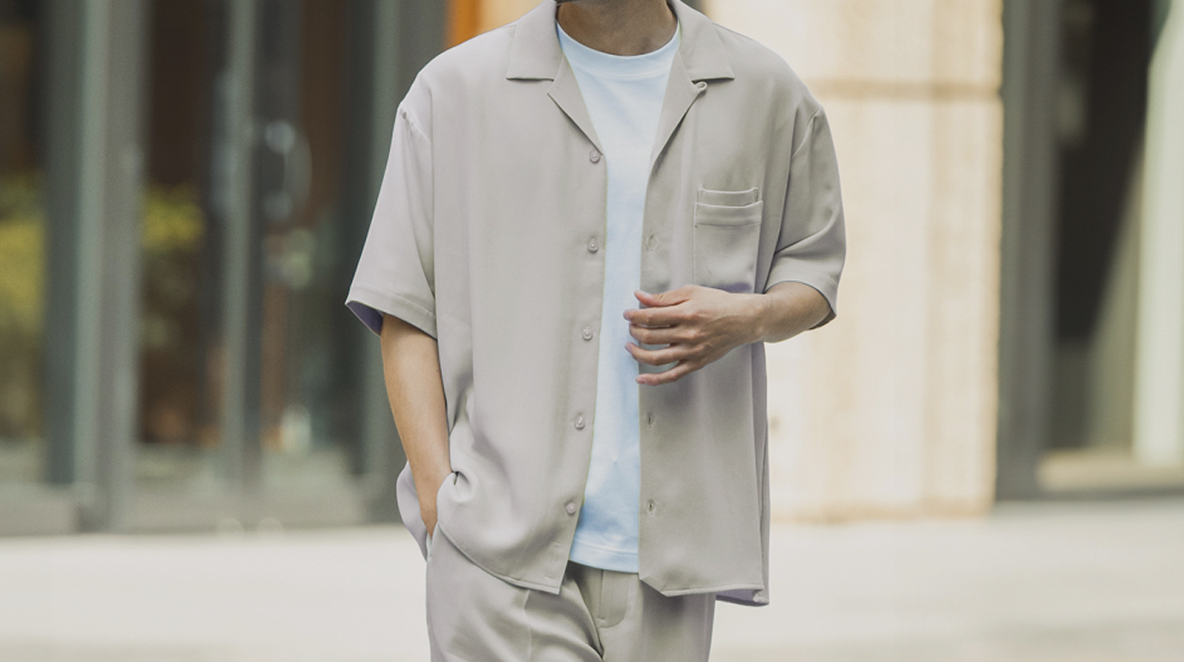 MIGARU Dry Short Sleeve Shirt Open Collar 上下セット（半袖