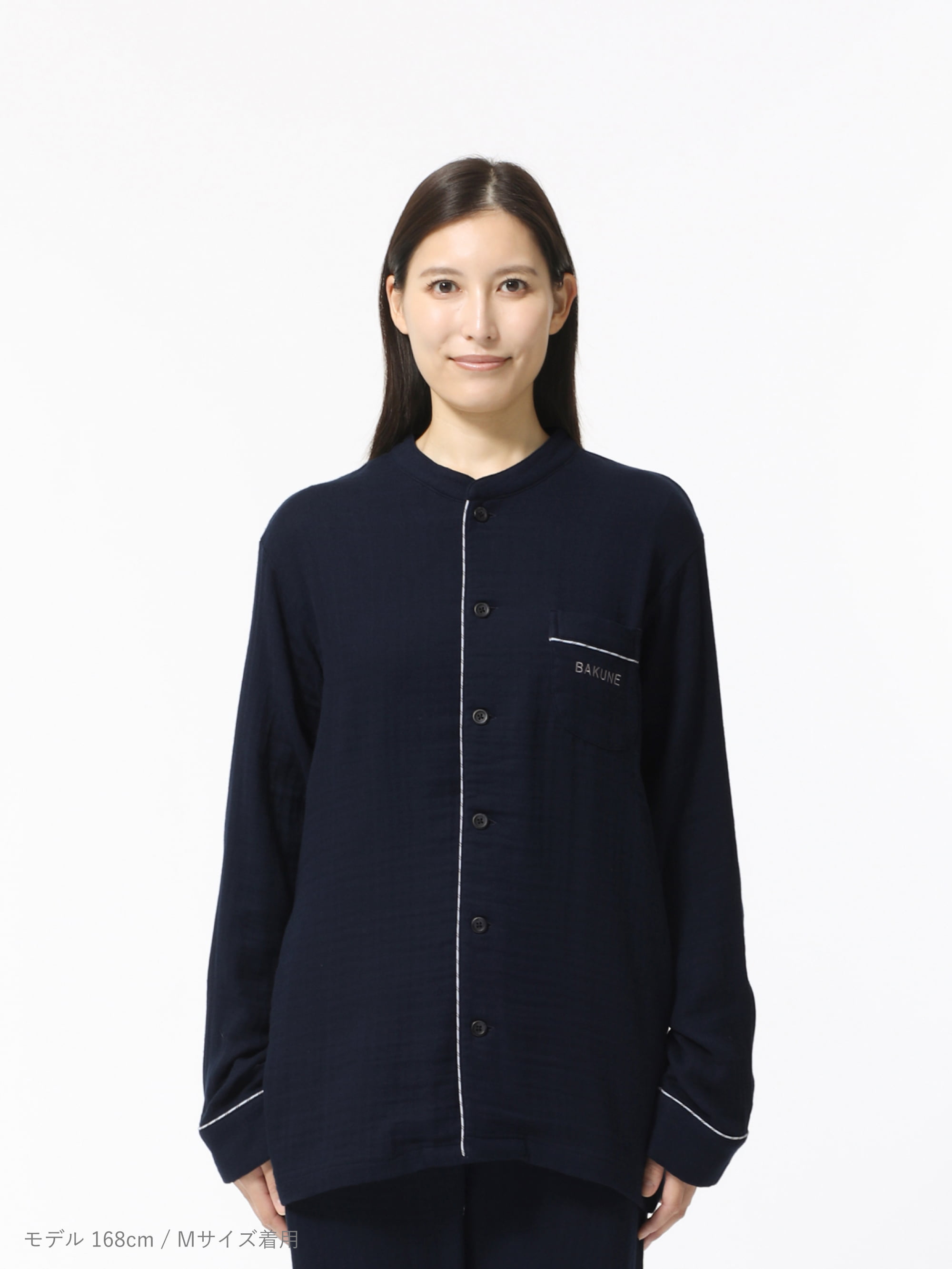 BAKUNE パジャマ ガーゼ / 長袖バンドカラーシャツ_25FW | TENTIAL公式