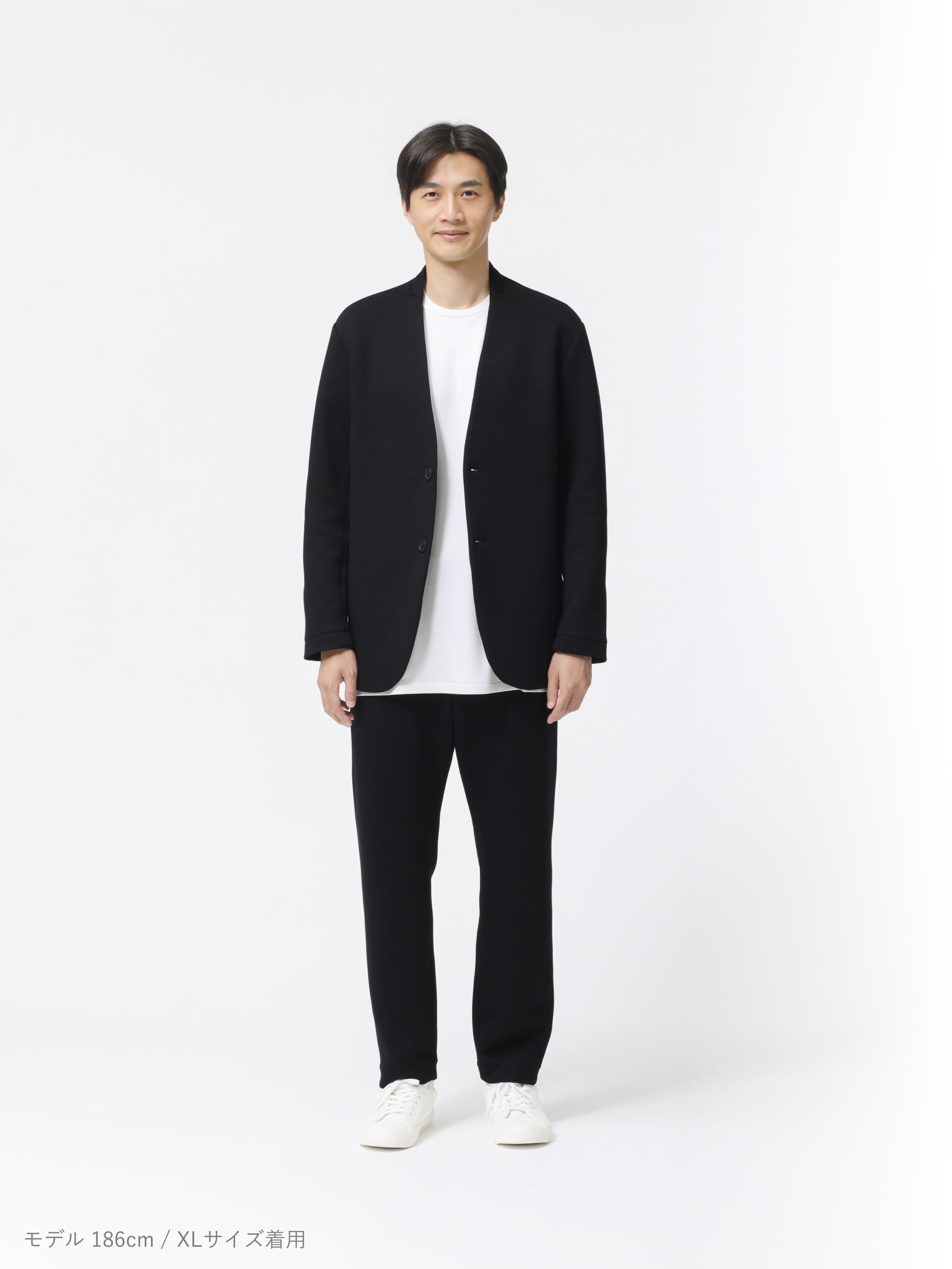 テンシャル　セットアップ Collarless Jacket ブラック　黒　M テンシャル セットアップ Collarless Jacket ブラック 黒 M