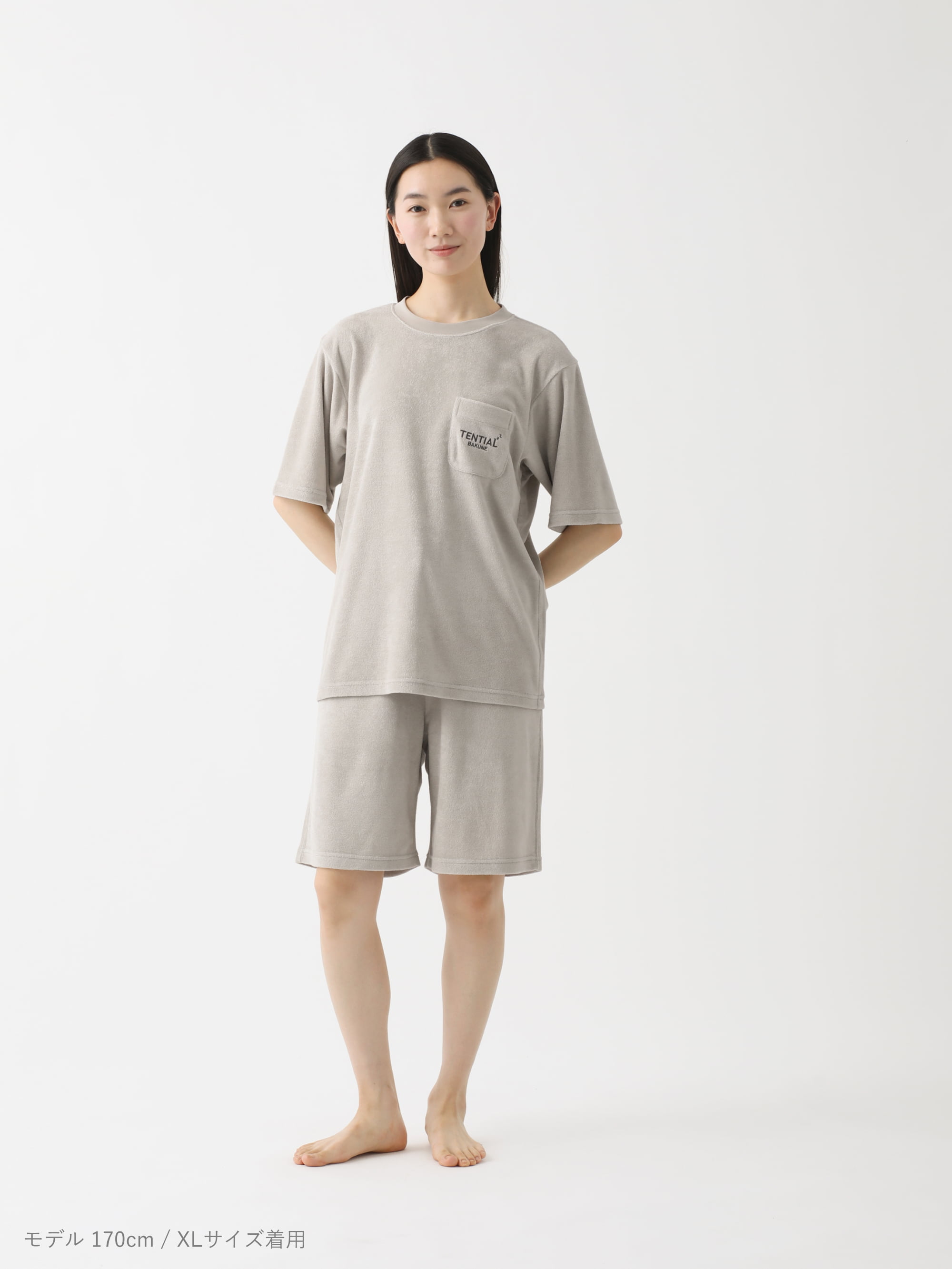 TENTIAL BAKUNE パイル生地 セットアップ　Lサイズ BAKUNE パイル / 上下セット（半袖Tシャツ・ショートパンツ