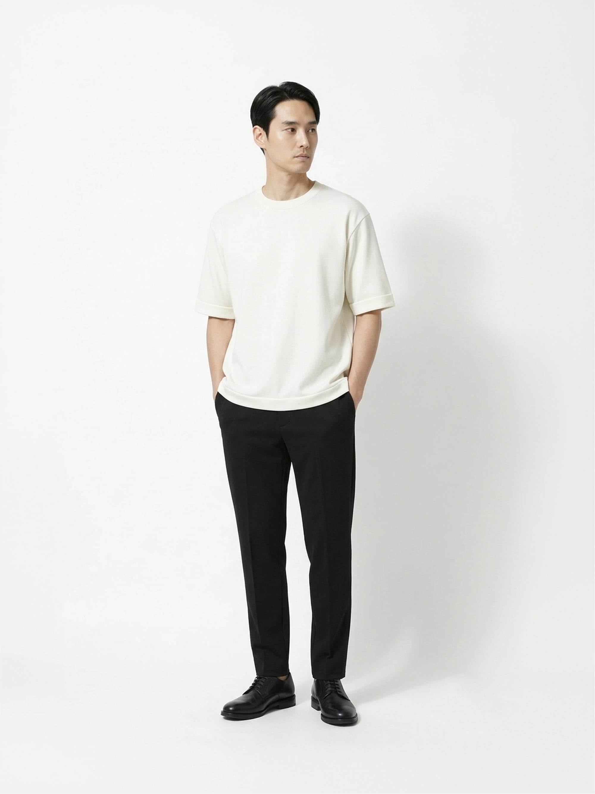 ライトニット】半袖Tシャツ メンズ_上下セット(ロングパンツ