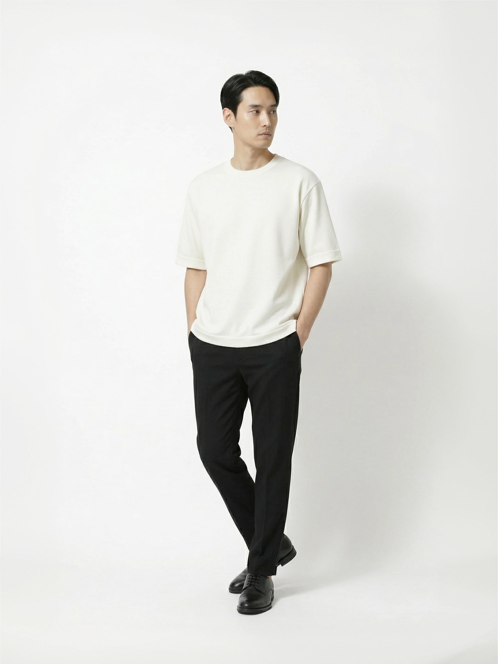 ライトニット】半袖Tシャツ メンズ_上下セット(ロングパンツ