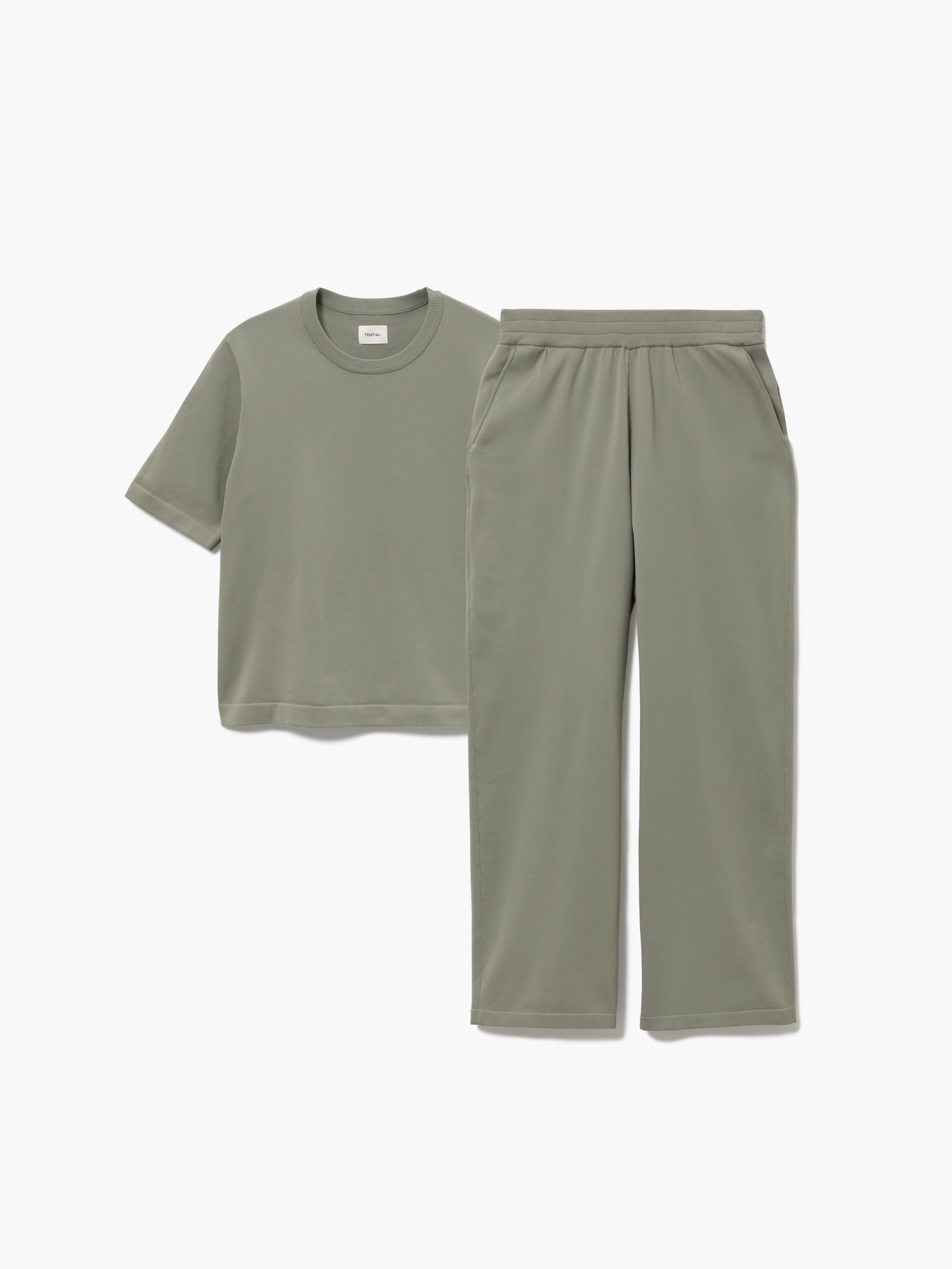 ライトニット】半袖Tシャツ ウィメンズ_上下セット(ロングパンツ