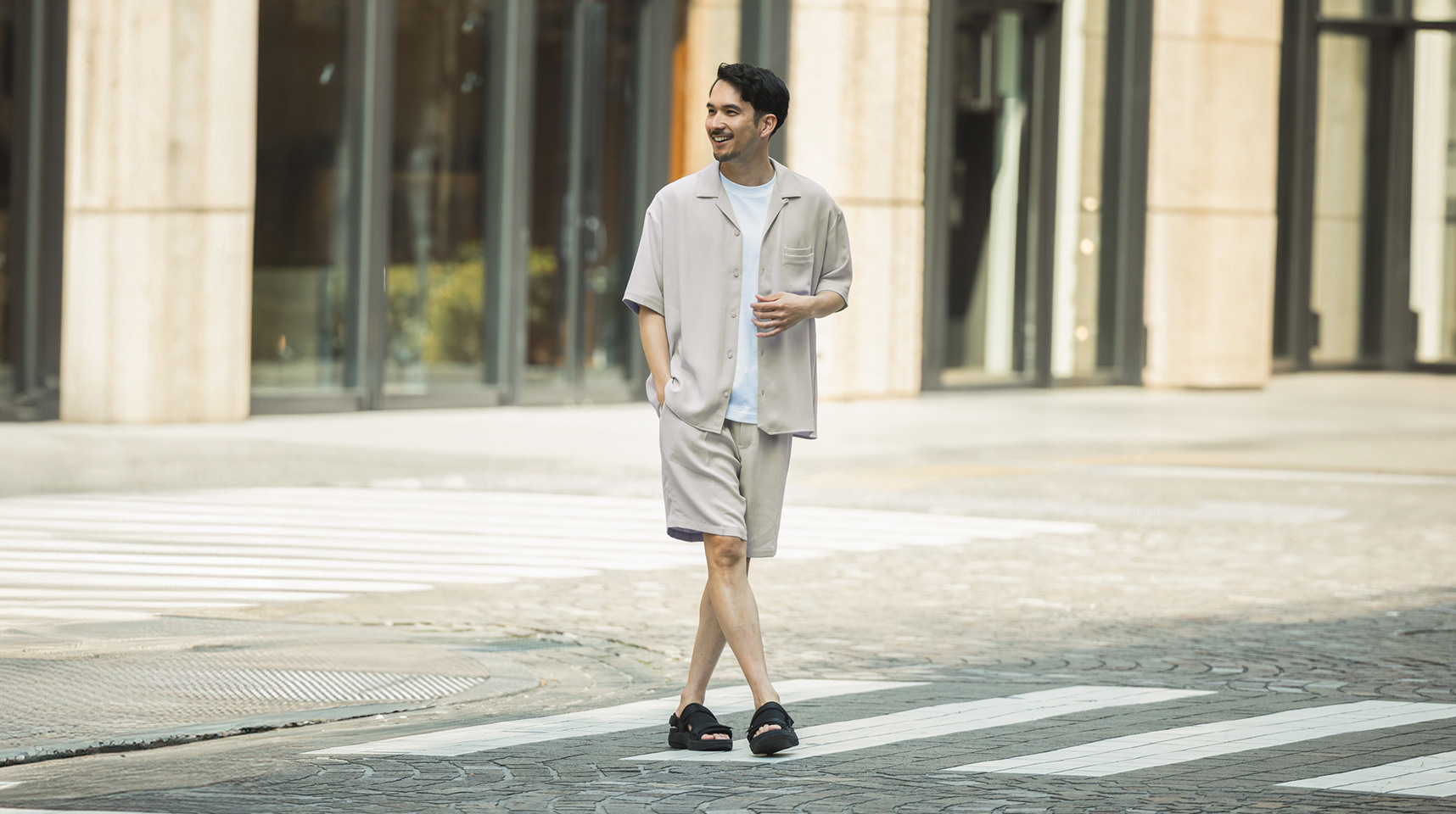 MIGARU Dry Short Sleeve Shirt Open Collar 上下セット（半袖シャツ