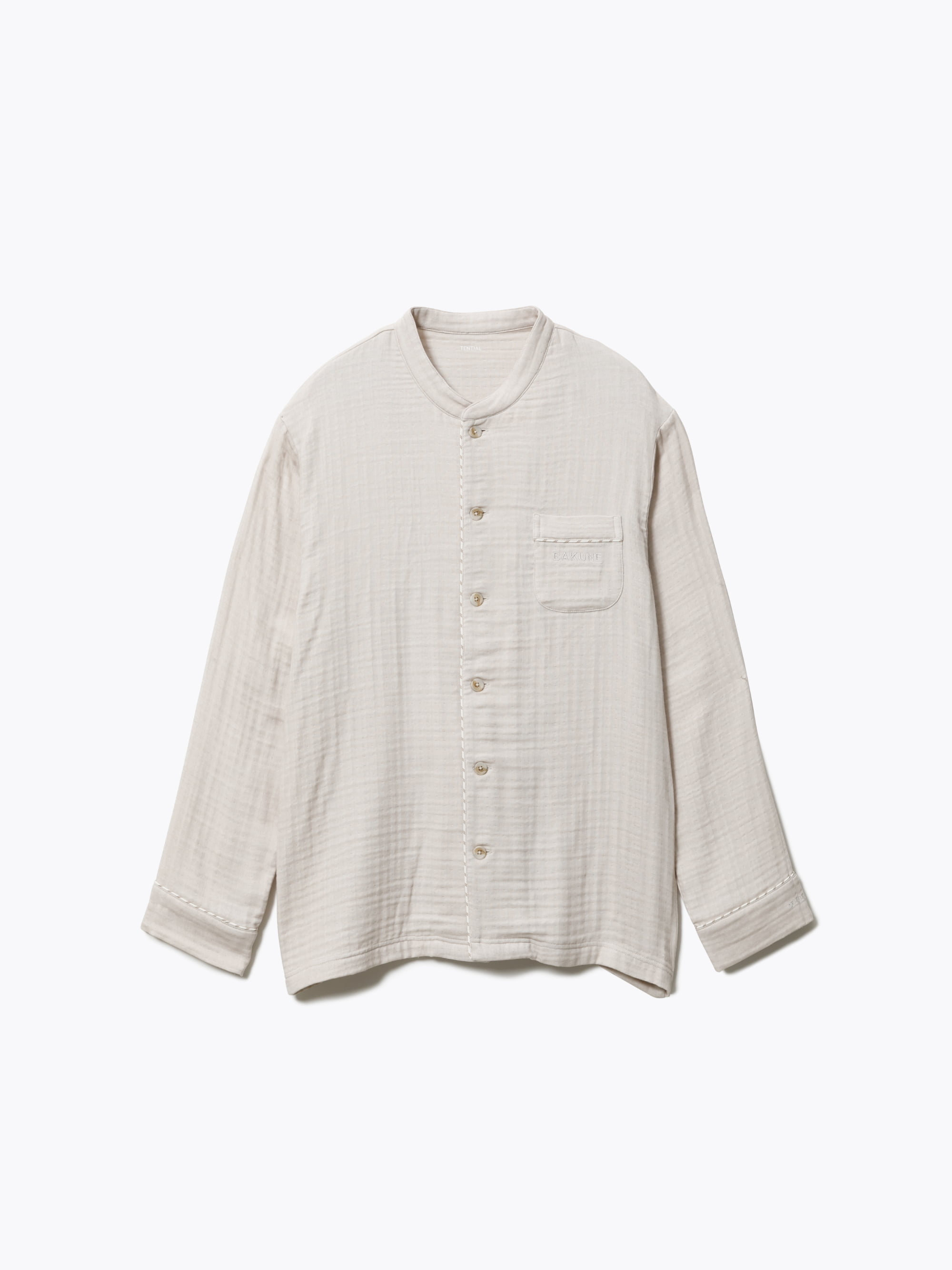 BAKUNE パジャマ ガーゼ / 長袖バンドカラーシャツ_25FW | TENTIAL